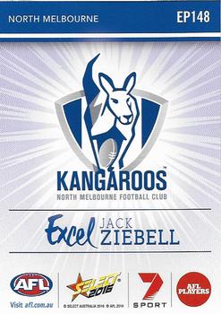 2016 Select Footy Stars - Excel #EP148 Jack Ziebell Back